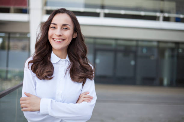 istock Successful modern business woman looking confident and smiling 820895978