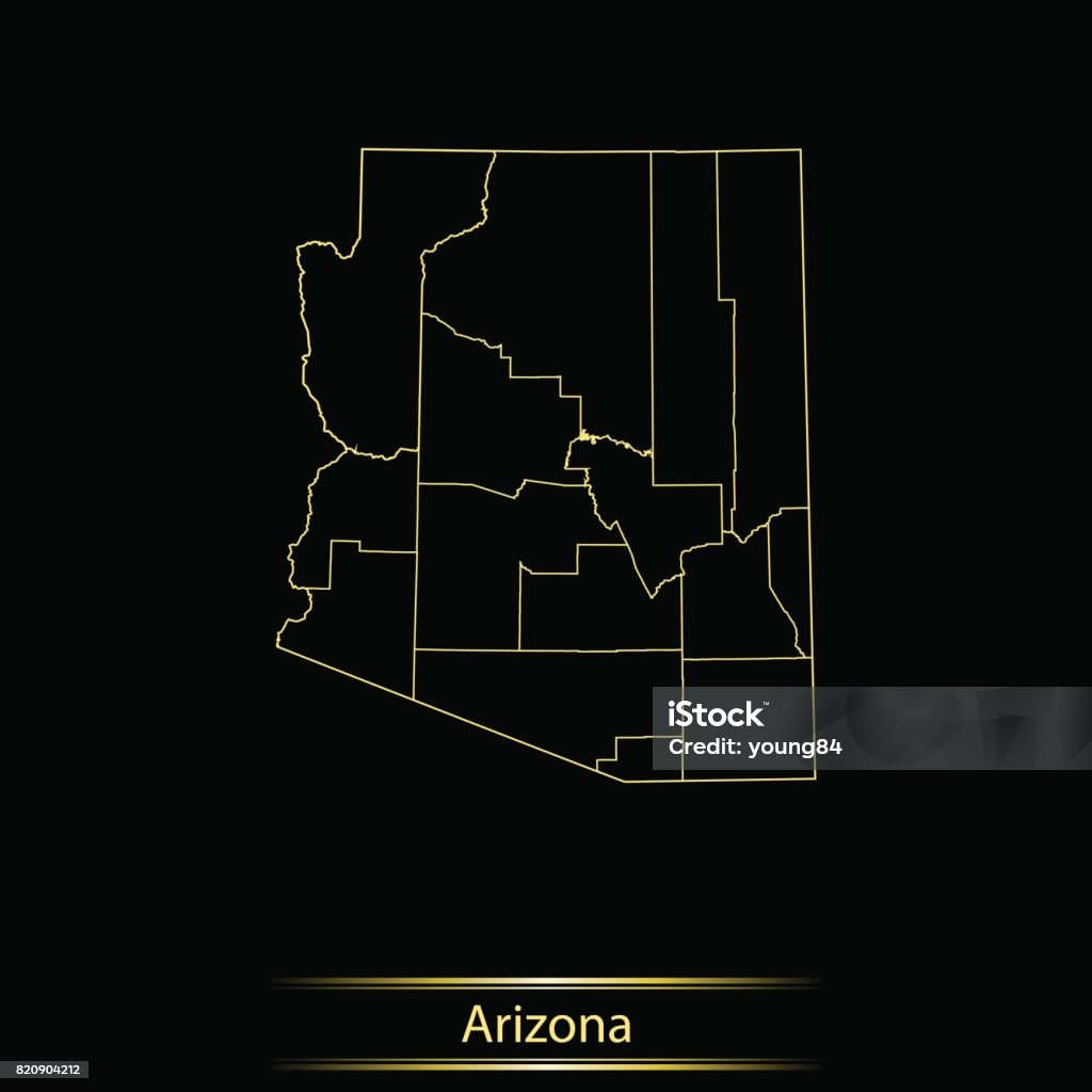Clean Arizona Map Arizona Map Stock Illustration - Download Image Now - Arizona ...