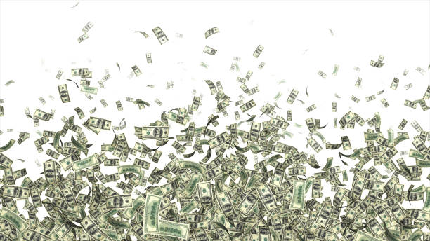 istock Currency Money Dollar Flying in space - a lot of notes 820919370