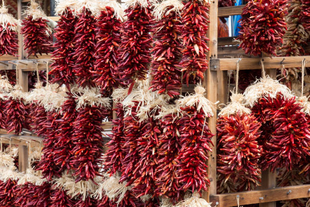 istock Dried red chili hanging outside 820919634