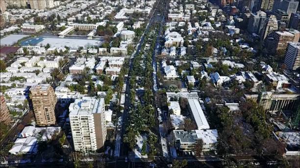 istock Snowflakes in Santiago city in Chile 820926350