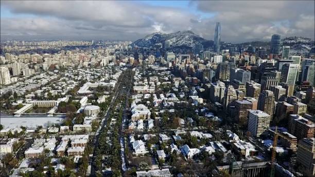 istock Snowflakes in Santiago city in Chile 820926364