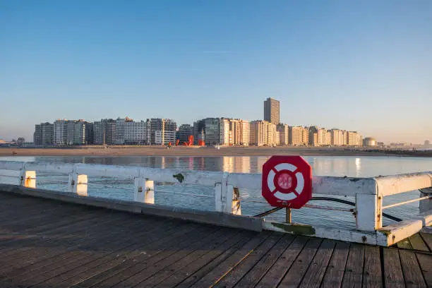 Panoramic view on the skyline of Oostende, on Sunday 2 April 2017, Oostende, Belgium.