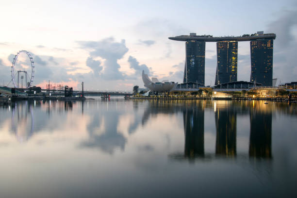 SINGAPORE - July 8, 2017 : Marina Bay Sands in the morning. stock photo