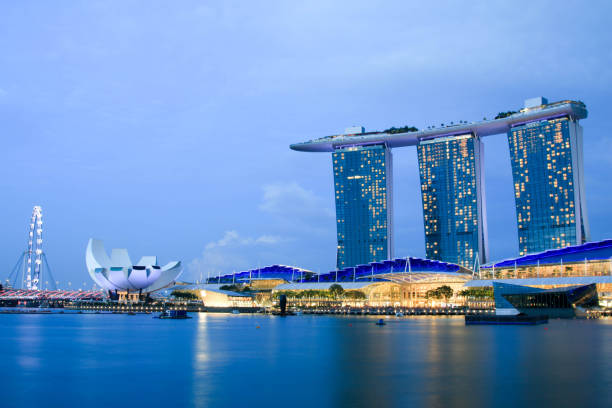 SINGAPORE - July 8, 2017 : Marina Bay Sands at twilight. stock photo