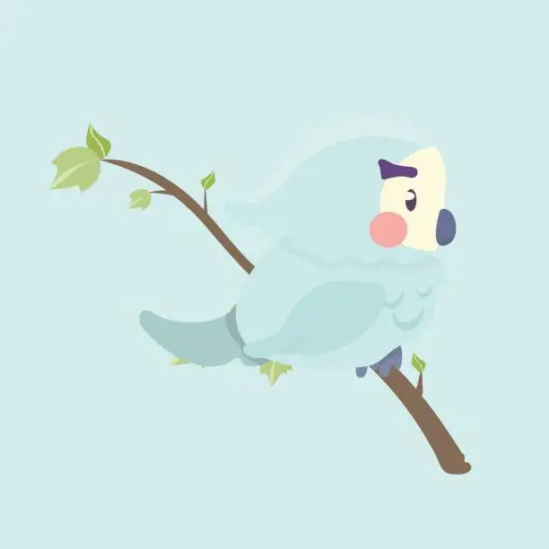 Vector illustration of Cute parrot bird cartoon.