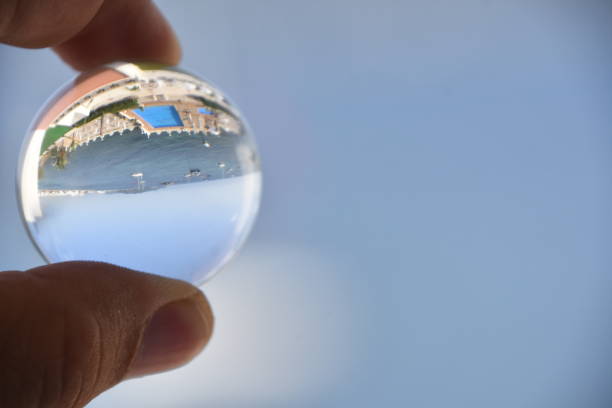 istock Pool by the sea Through a crystal ball 820956746