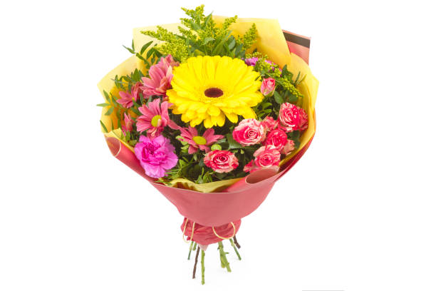 istock Isolated bouquet of bright flowers on a white background. 820965304