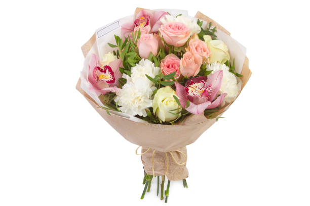 istock Isolated bouquet of bright flowers on a white background. 820965508