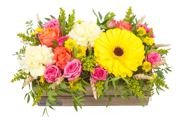istock Isolated bouquet of bright flowers on a white background. 820968330