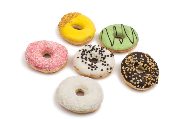 istock donuts in color glaze isolated 820968876