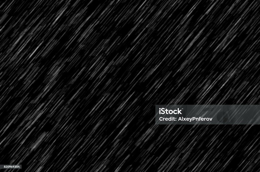 Heavy rain, texture on black background, large texture Rain Stock Photo