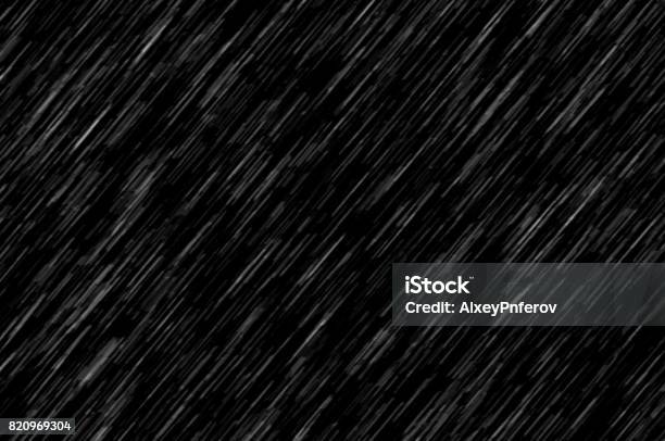 Heavy Rain Texture On Black Background Large Texture Stock Photo - Download Image Now