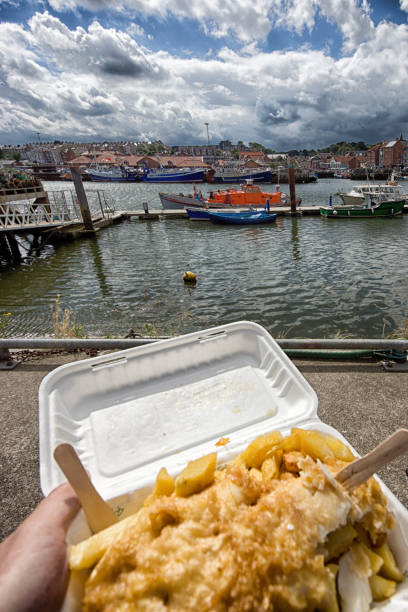 istock Polystyrene carton of fish and chips at Whitby 820969996