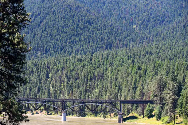 Railroad Trestle over Bitterroot River on Flathead Indian reservation