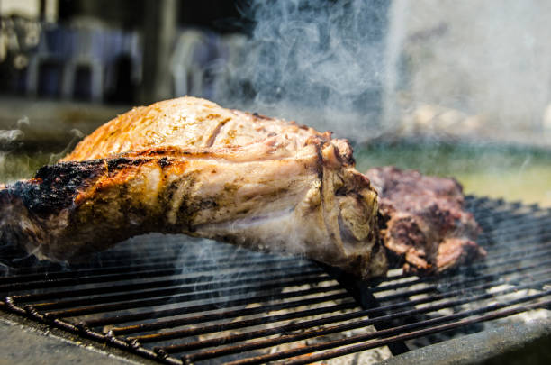 istock Barbecue, meat, charcoal and fire 820983140