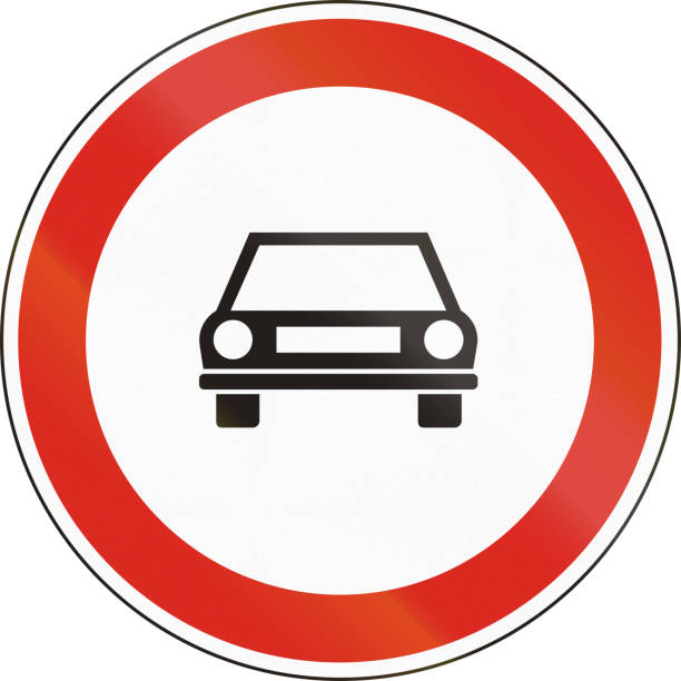istock Hungarian regulatory road sign - No motor vehicles 820988300