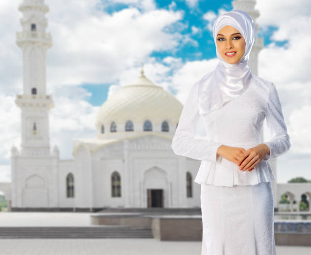 istock Muslim girl on mosque background 820988690