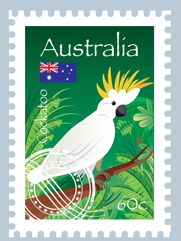 cockatoo birds Stamp