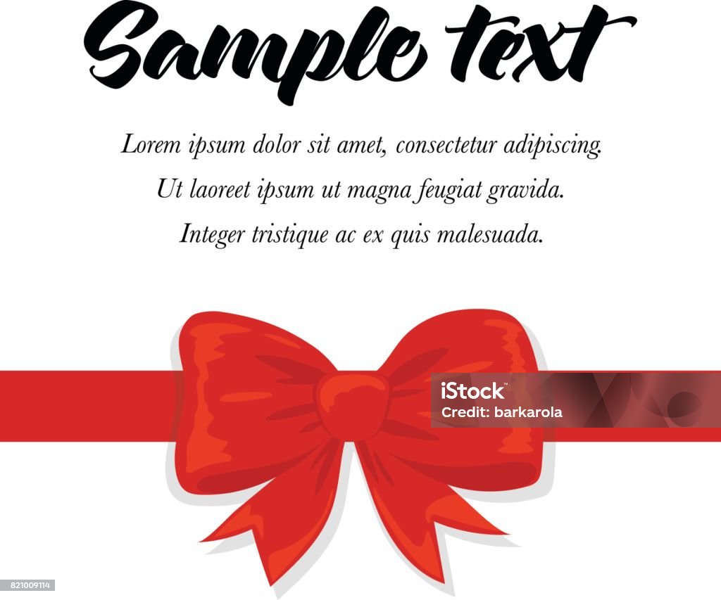 Bow Text Layout Vector Bow With Text Stock Illustration - Download Image Now ...