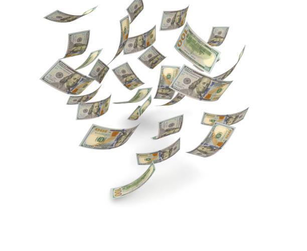 istock A bunch of dollar bills falling from the sky 821017808