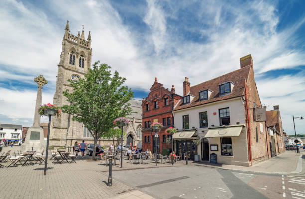 Newport, Isle of Wight, UK. 13th July 2017. The streets and lanes of Newport on the Isle of Wight on a warm summer's day. Newport is the county town and 'capital' of the Island.