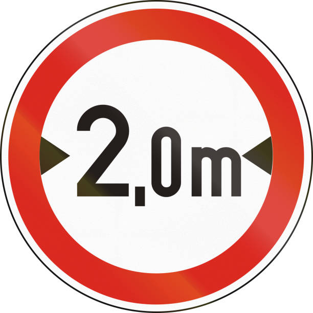 istock Road sign used in Hungary - No vehicles having an overall width exceeding 2 meters 821024836