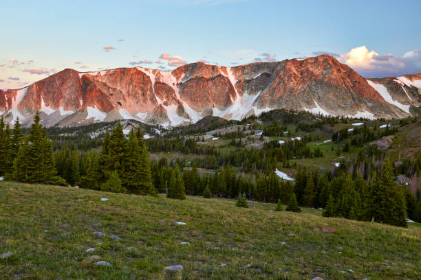 View of the Snowy Range, located near Laramie, Wyoming, USA