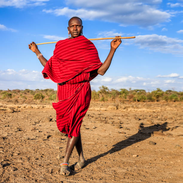 istock Warrior from Maasai tribe, Kenya, Africa 821028592