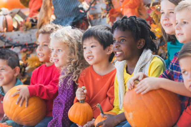 istock Multi-ethnic children at autumn festival 821042818