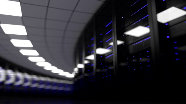 Futuristic data center server room