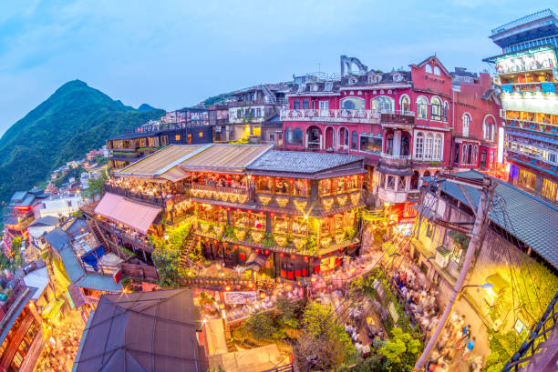 istock night scene of Jioufen 821091278