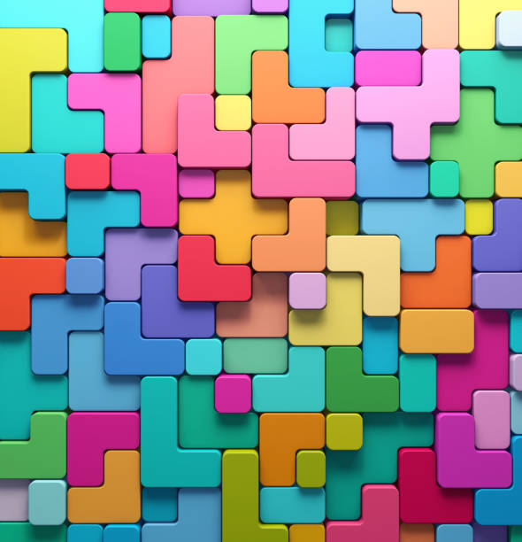 istock 3D rendering abstract background of multi-colored rounded shapes 821117750
