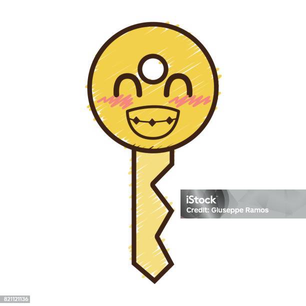 Key Encryption Cute Kawaii Cute Funny Key Security Stock Illustration - Download Image Now ...