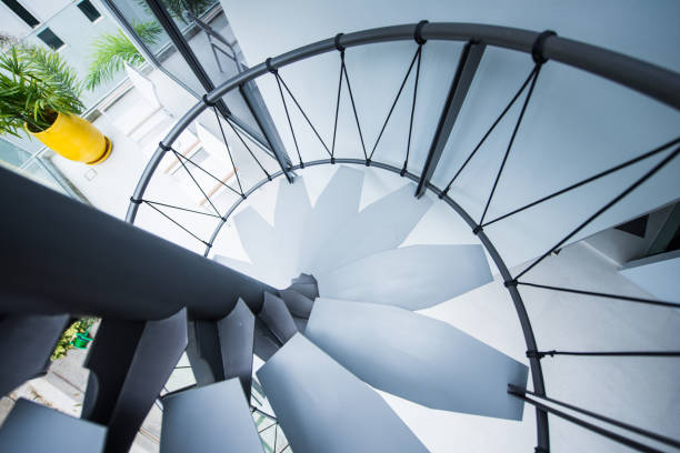 istock spiral staircases architecture in house 821127056