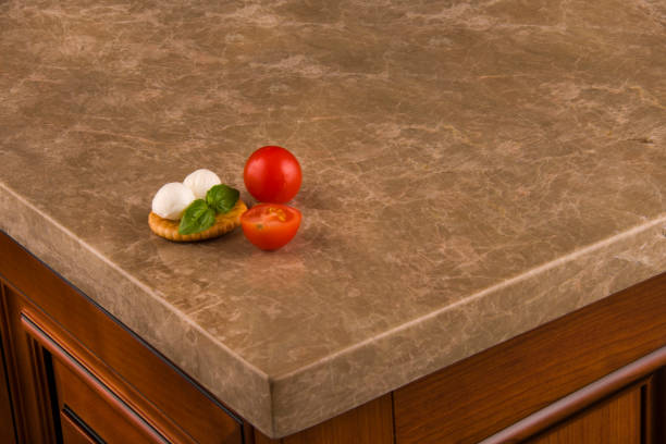 istock Luxury kitchen cabinets with brown granite countertop 821127660