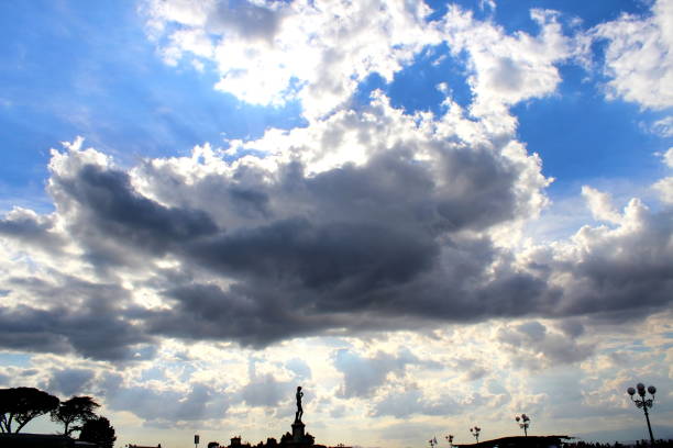 A bank of clouds in the sky