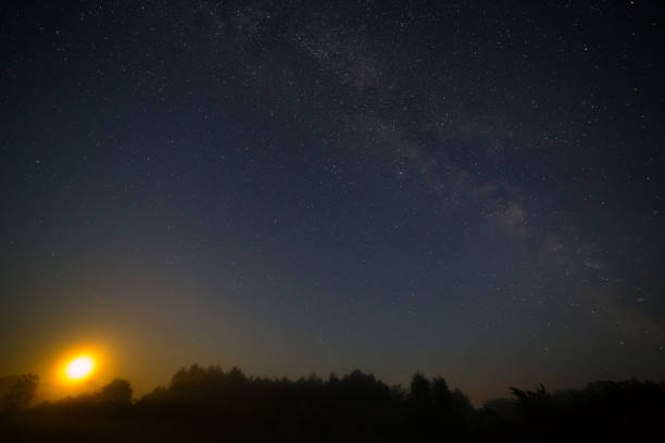istock Moon on the background of the starry night sky. 821138642