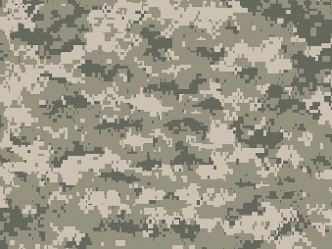 Vector illustration of modern pixels light green camouflage pattern