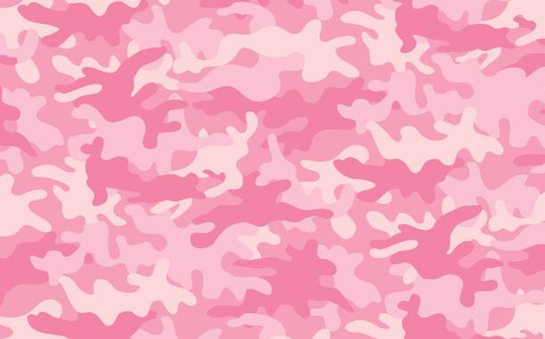 illustrazioni stock, clip art, cartoni animati e icone di tendenza di texture militare rosa - battledress