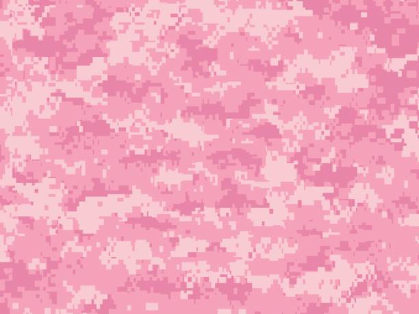 Pink military pixels texture Vector illustration of pink girly camouflage pattern in pixels disguise vector stock illustrations