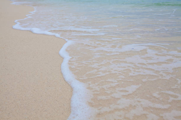 istock Abstract background of sandy beach with soft waves. 821153694