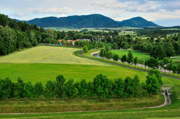 Rural landscape - mountains of the Central Sudetes, village Bukówka