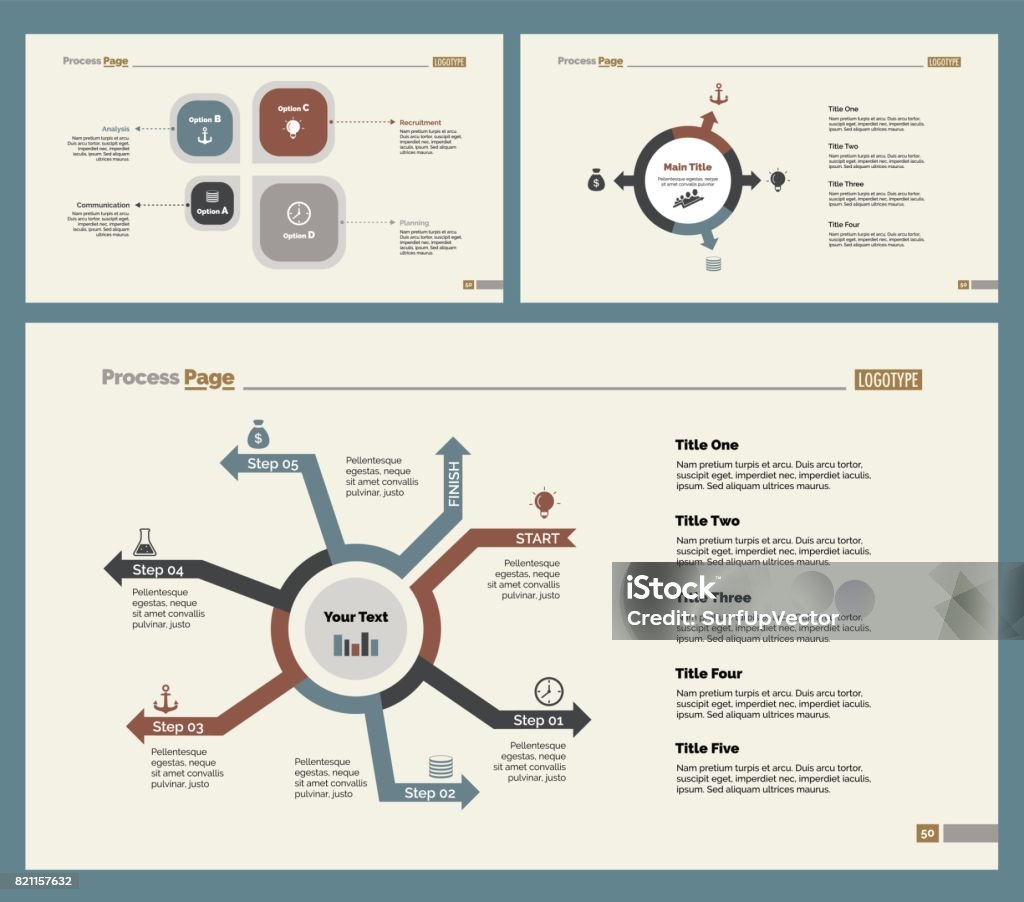 Three Consulting Slide Templates Set Stock Illustration Download Three Consulting Slide Templates Set Stock Illustration Download