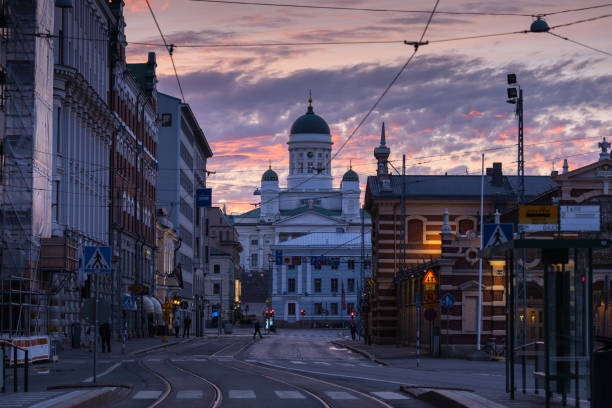 istock Helsinki Cathedral, Finland, Sunset 821158150