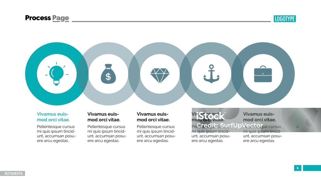 Process Graphs Simple Process Chart Slide 1 Stock Illustration - Download Image Now ...