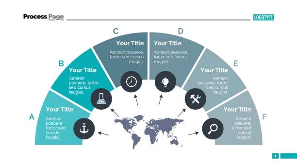 szablon slajdu diagramu półkola - 6 stock illustrations
