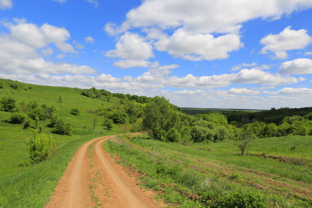 istock rut road on hill's slope 821169038