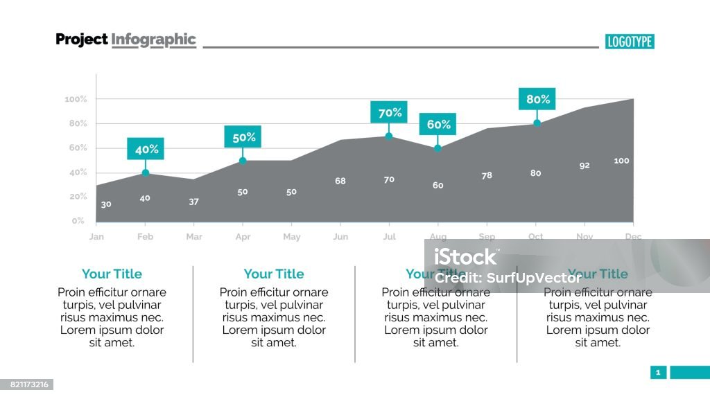 Area Chart Slide Template 2 Stock Illustration - Download Image Now ...