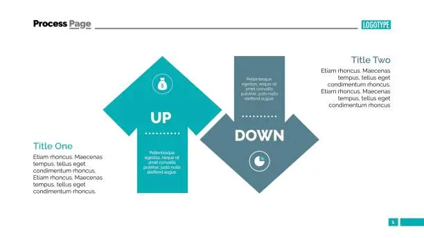 Vector illustration of Up and Down Arrow Diagram Slide Template